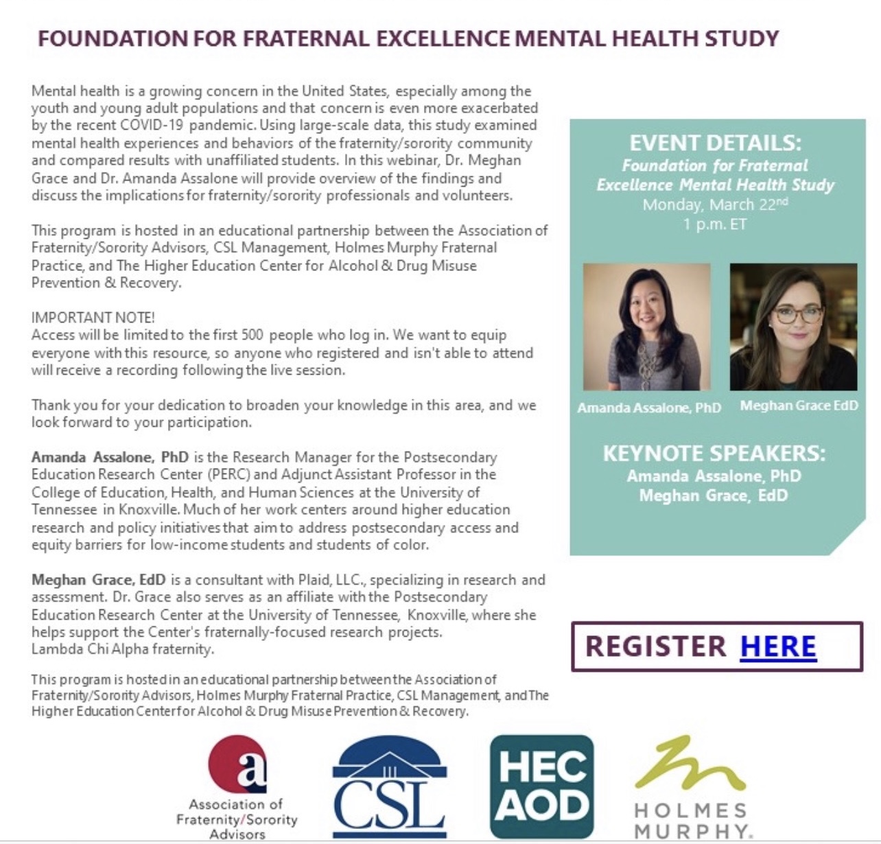 Foundation for Fraternal Excellence Mental Health Study